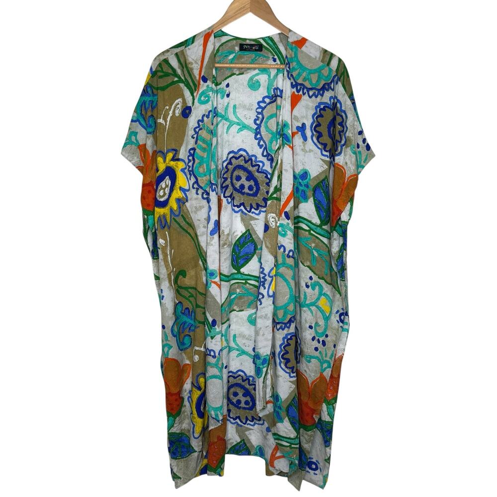 Jams World Open Front Kimono Jacket One Size Country Flora 60 Years